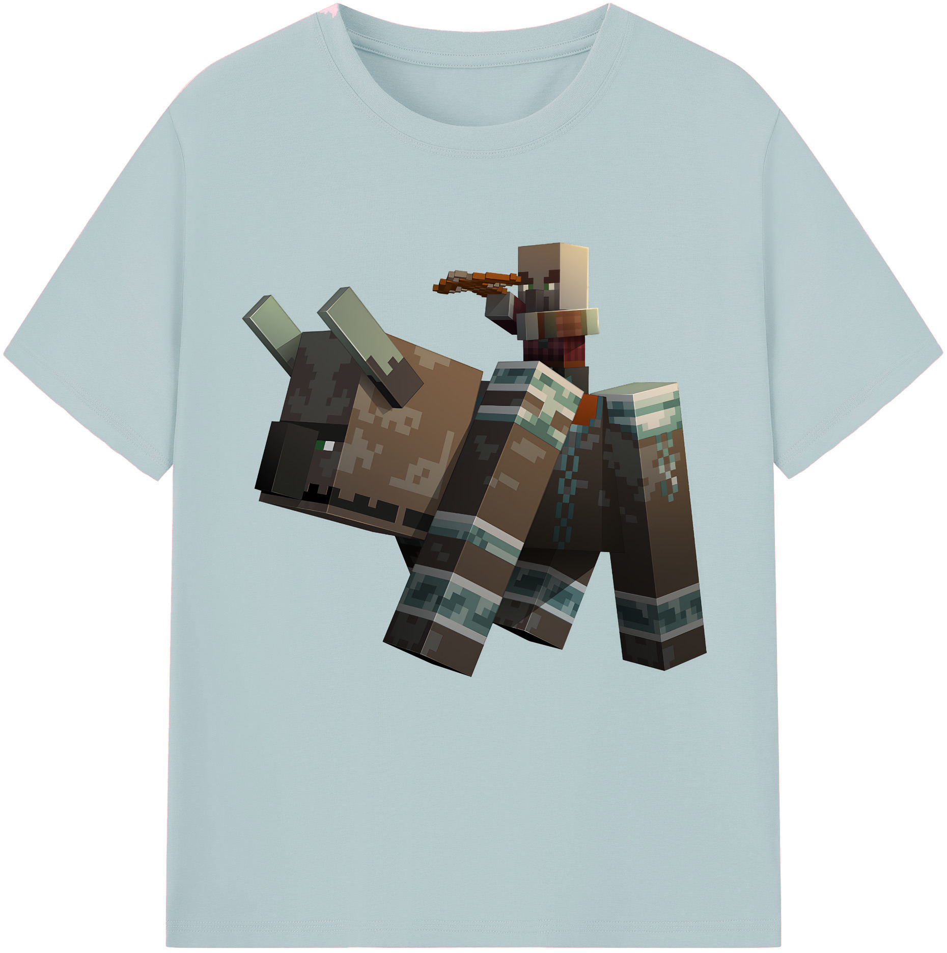 （画像用） マインクラフト ブロックの世界 Minecraft MC Block world 綿100％半袖Tシャツ（フロントプリント）